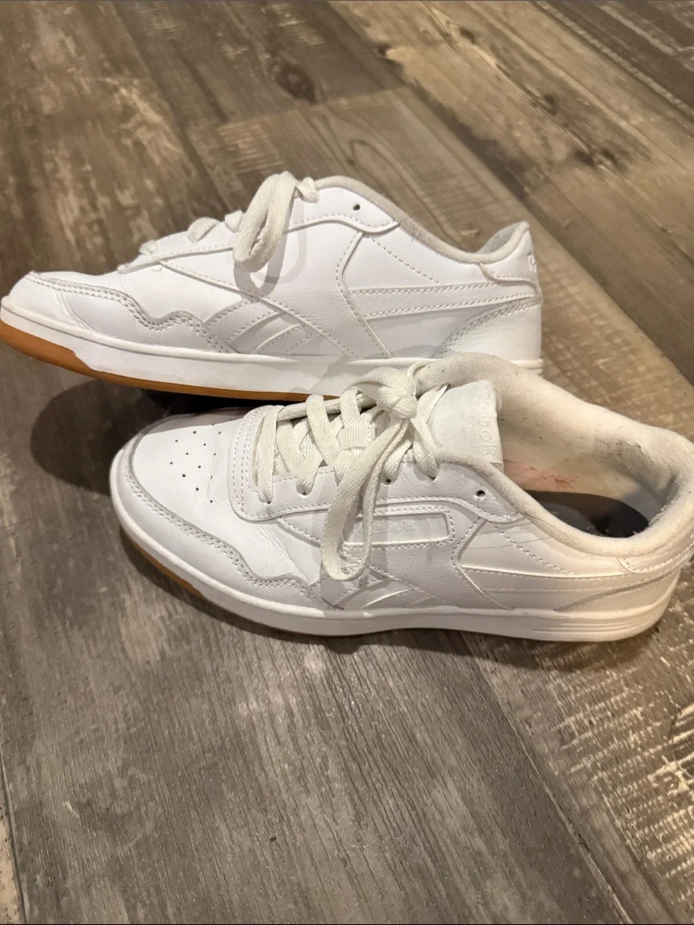 Reebok White Athletic Sneakers with Gum Soles
